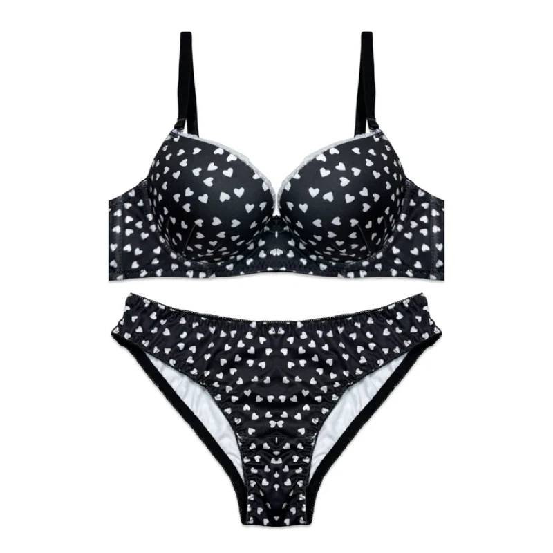 Padded Bra Set - Noir Heart
