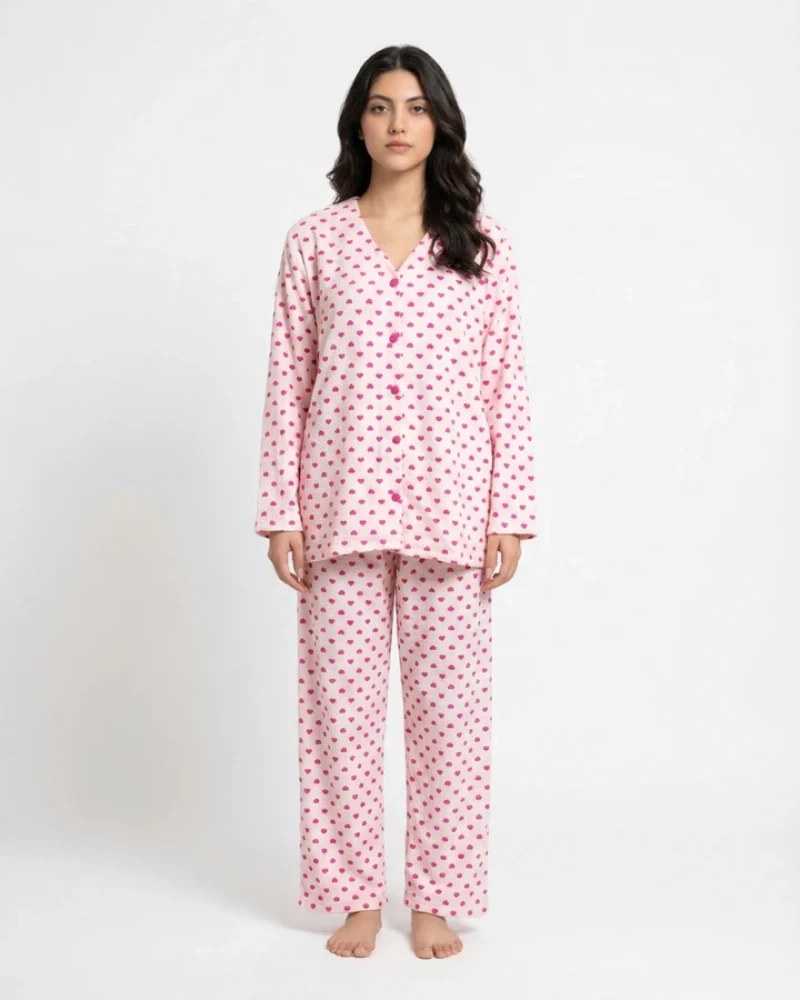 Summer Crinkled Pajama Suit - Love Checks